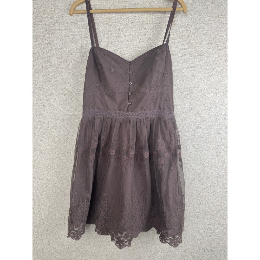 American Eagle Outfitters Embroidered Lace Mini Dress Size S/P Brown